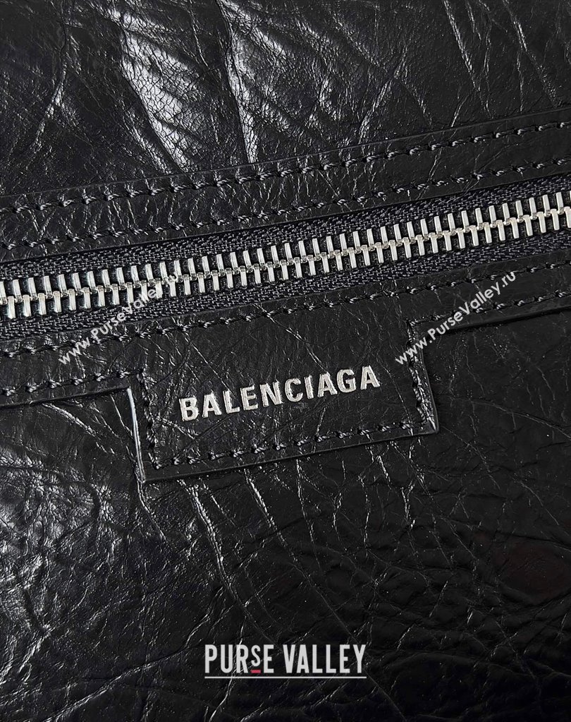 Balenciaga Superbusy Large Sling Bag in Arena calfskin Black 2023 (jiche-23111801)