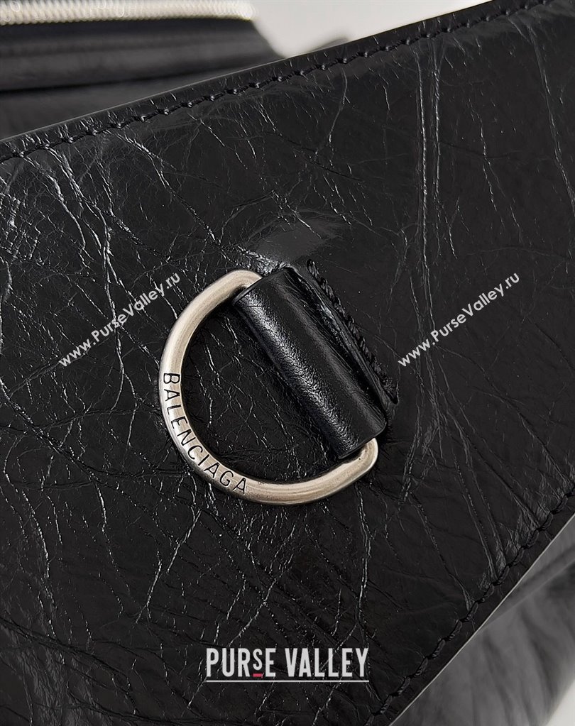 Balenciaga Superbusy Large Sling Bag in Arena calfskin Black 2023 (jiche-23111801)