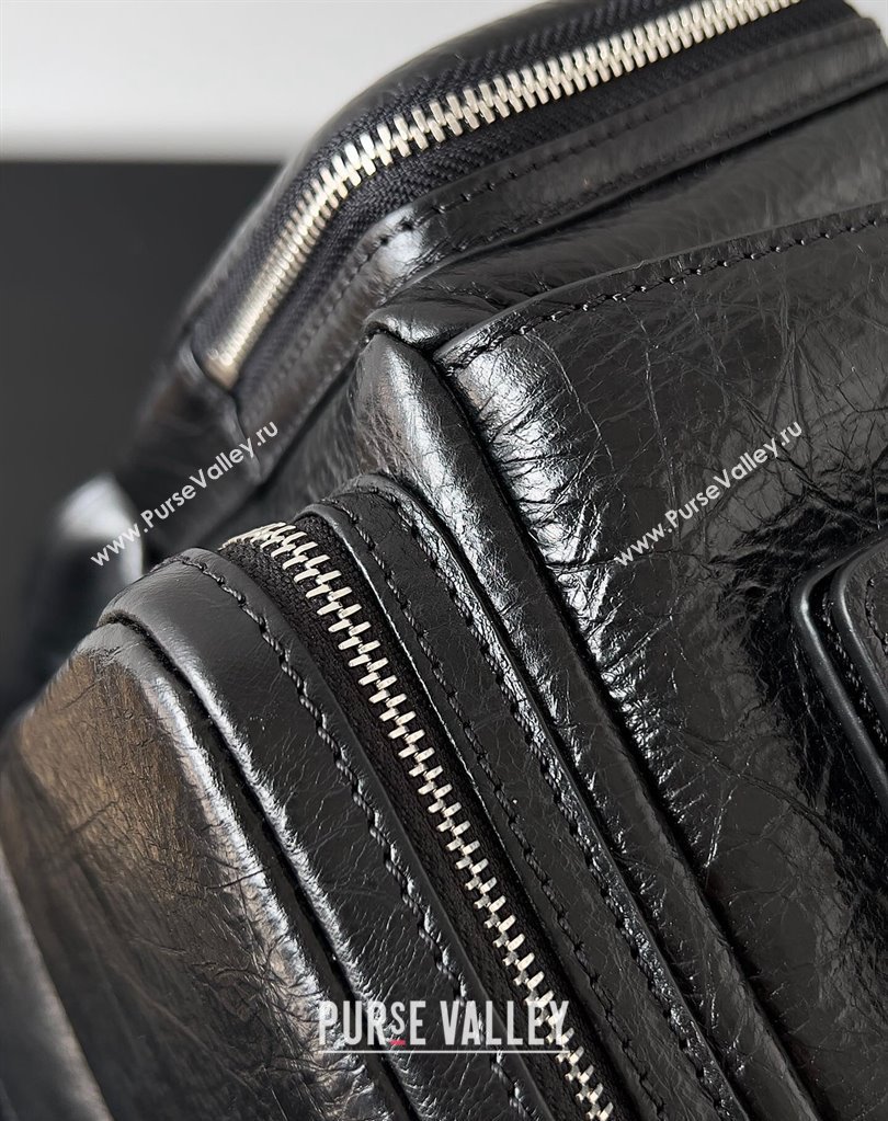 Balenciaga Superbusy Large Sling Bag in Arena calfskin Black 2023 (jiche-23111801)