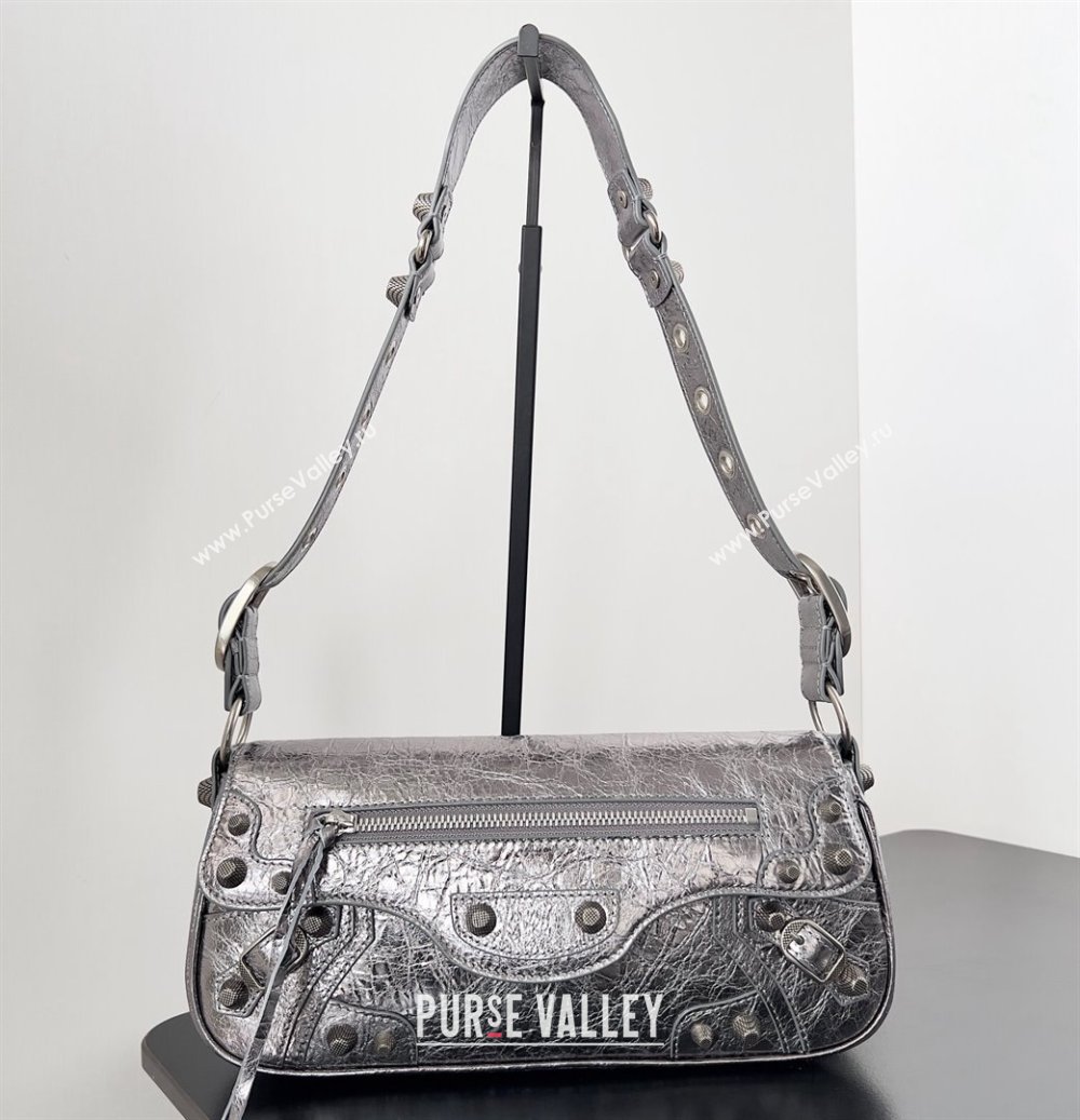 Balenciaga Le Cagole Small Sling Bag in Arena calfskin Silver Spring 2024 (jiche-23111705)