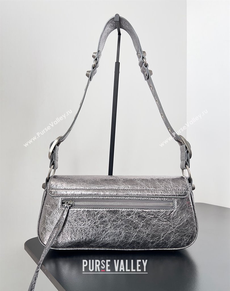Balenciaga Le Cagole Small Sling Bag in Arena calfskin Silver Spring 2024 (jiche-23111705)