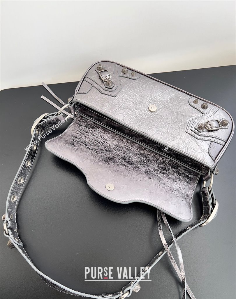 Balenciaga Le Cagole Small Sling Bag in Arena calfskin Silver Spring 2024 (jiche-23111705)