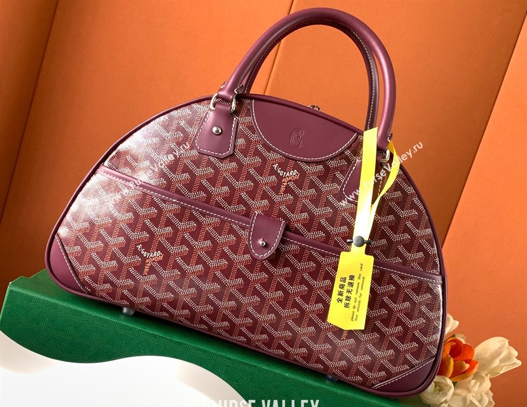 Goyard Saint Jeanne MM Bowling Bag Burgundy (zhang-23112004)