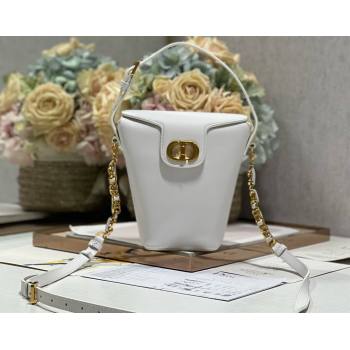 Dior 30 Montaigne Mini Bucket Bag In Calfskin White 2024 (XXG-23112111)