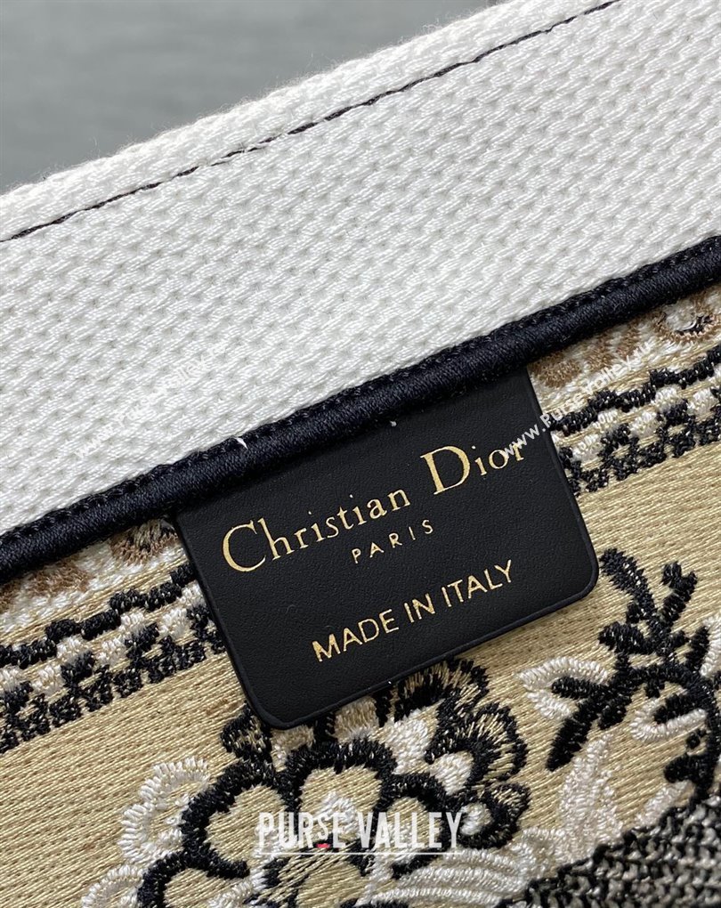 Dior Medium Book Tote Bag in Beige Multicolor Butterfly Bandana Embroidery (XXG-23112028)