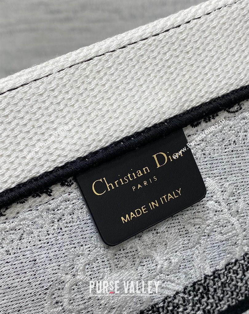 Dior Medium Book Tote Bag in Black and White Butterfly Bandana Embroidery (XXG-23112030)