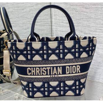 Dior Tote Bag In Beige and Blue Macrocannage Embroidery 2024 (XXG-23112109)