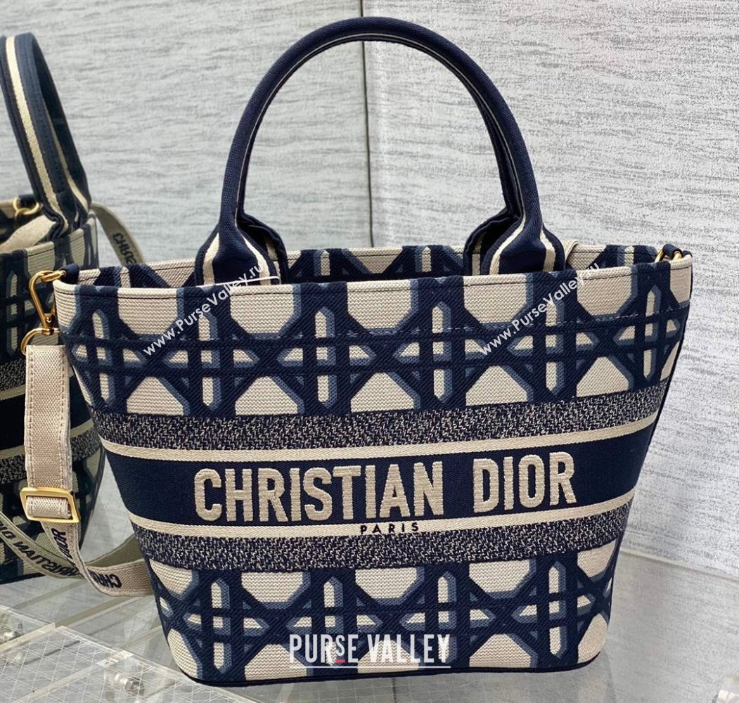 Dior Hat Basket Bag In Beige and Blue Macrocannage Embroidery 2024 (XXG-23112109)