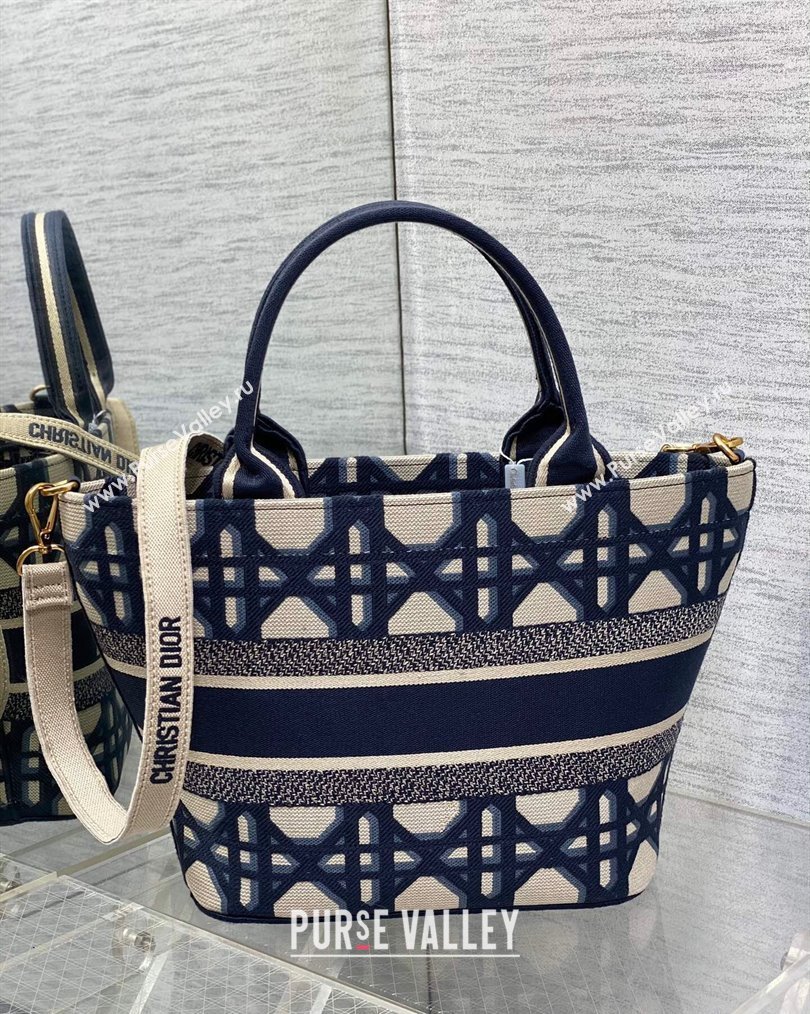 Dior Hat Basket Bag In Beige and Blue Macrocannage Embroidery 2024 (XXG-23112109)
