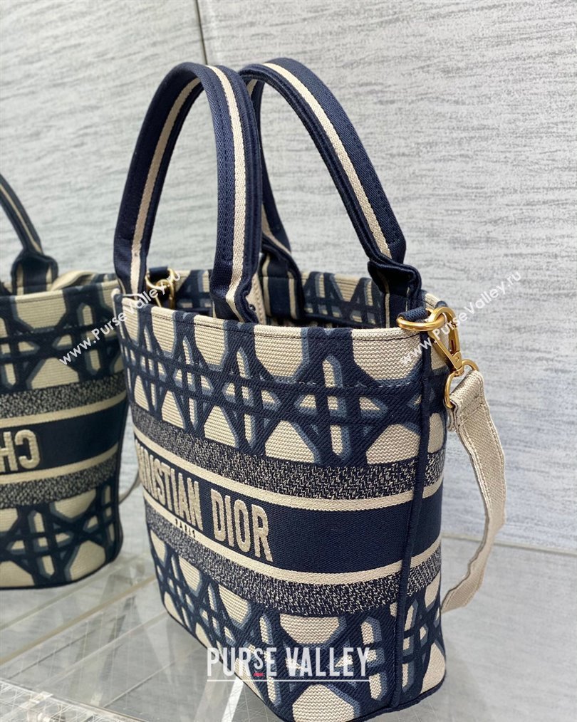 Dior Hat Basket Bag In Beige and Blue Macrocannage Embroidery 2024 (XXG-23112109)