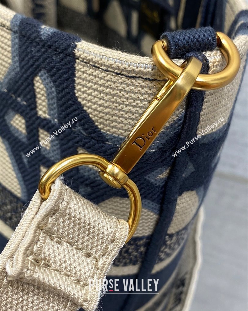 Dior Hat Basket Bag In Beige and Blue Macrocannage Embroidery 2024 (XXG-23112109)