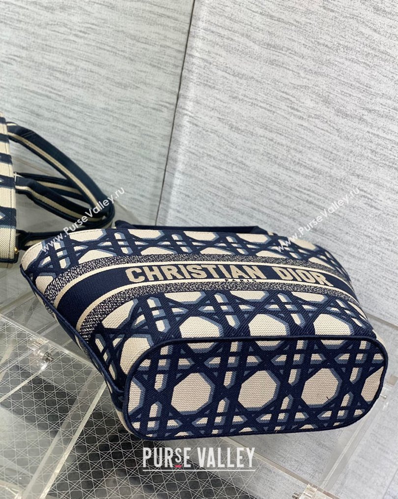 Dior Hat Basket Bag In Beige and Blue Macrocannage Embroidery 2024 (XXG-23112109)
