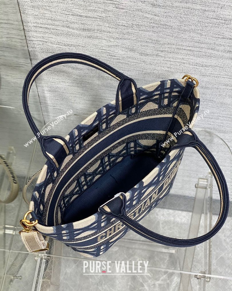 Dior Hat Basket Bag In Beige and Blue Macrocannage Embroidery 2024 (XXG-23112109)
