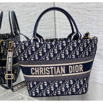 Dior Tote Bag In Blue and Beige Dior Oblique Embroidery 2024 (XXG-23112108)