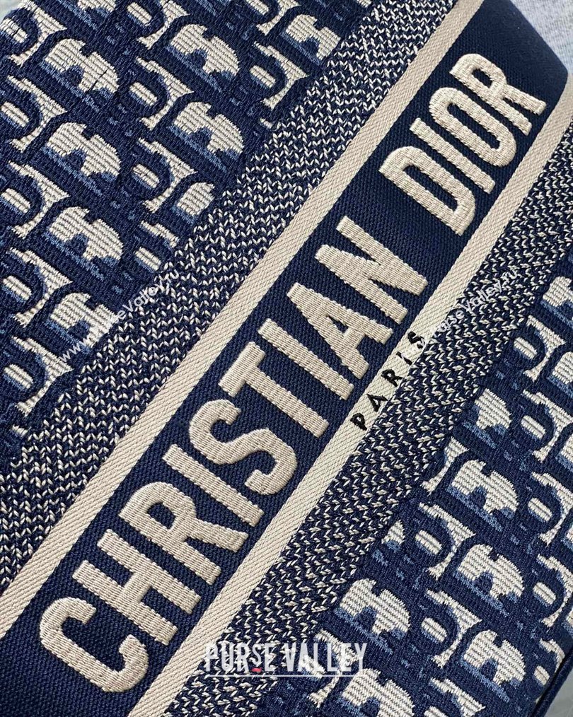 Dior Hat Basket Bag In Blue and Beige Dior Oblique Embroidery 2024 (XXG-23112108)