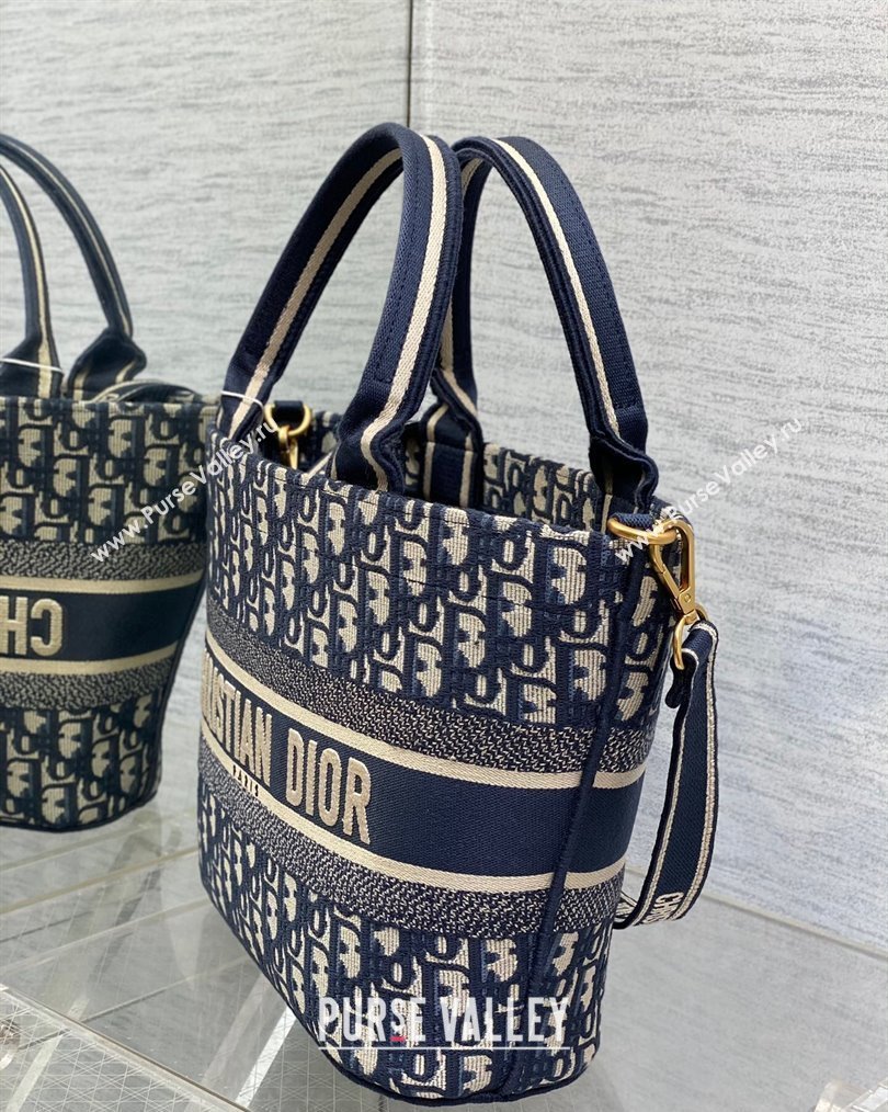 Dior Hat Basket Bag In Blue and Beige Dior Oblique Embroidery 2024 (XXG-23112108)