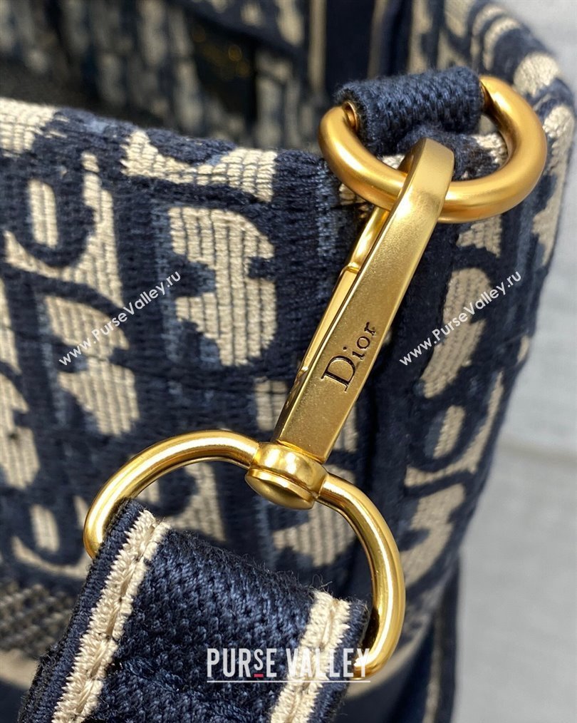 Dior Hat Basket Bag In Blue and Beige Dior Oblique Embroidery 2024 (XXG-23112108)