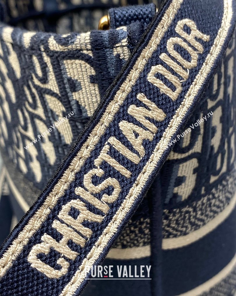 Dior Hat Basket Bag In Blue and Beige Dior Oblique Embroidery 2024 (XXG-23112108)