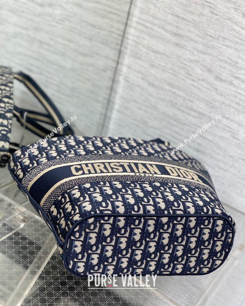 Dior Hat Basket Bag In Blue and Beige Dior Oblique Embroidery 2024 (XXG-23112108)