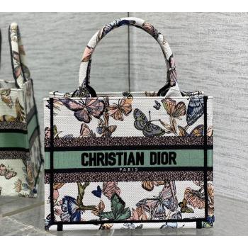 Dior Small Book Tote Bag in White Multicolor Toile de Jouy Mexico Embroidery (XXG-23112019)