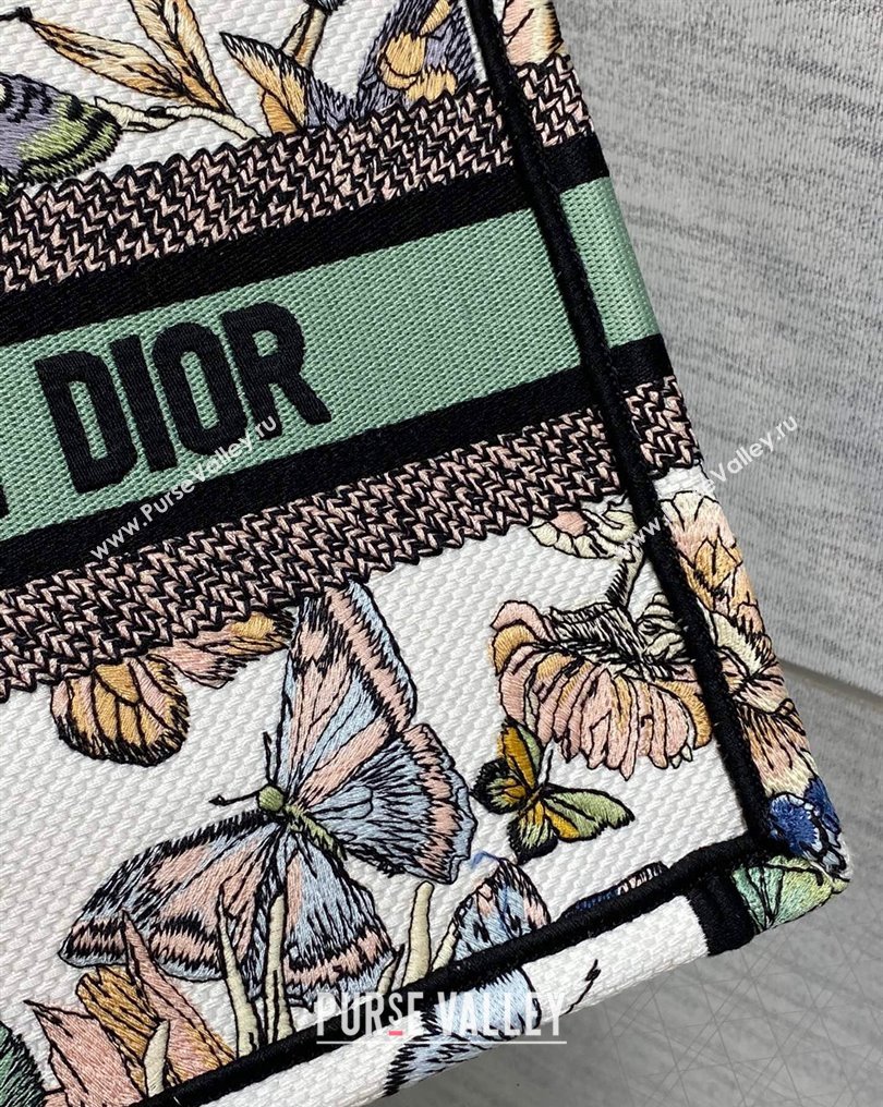 Dior Small Book Tote Bag in White Multicolor Toile de Jouy Mexico Embroidery (XXG-23112019)