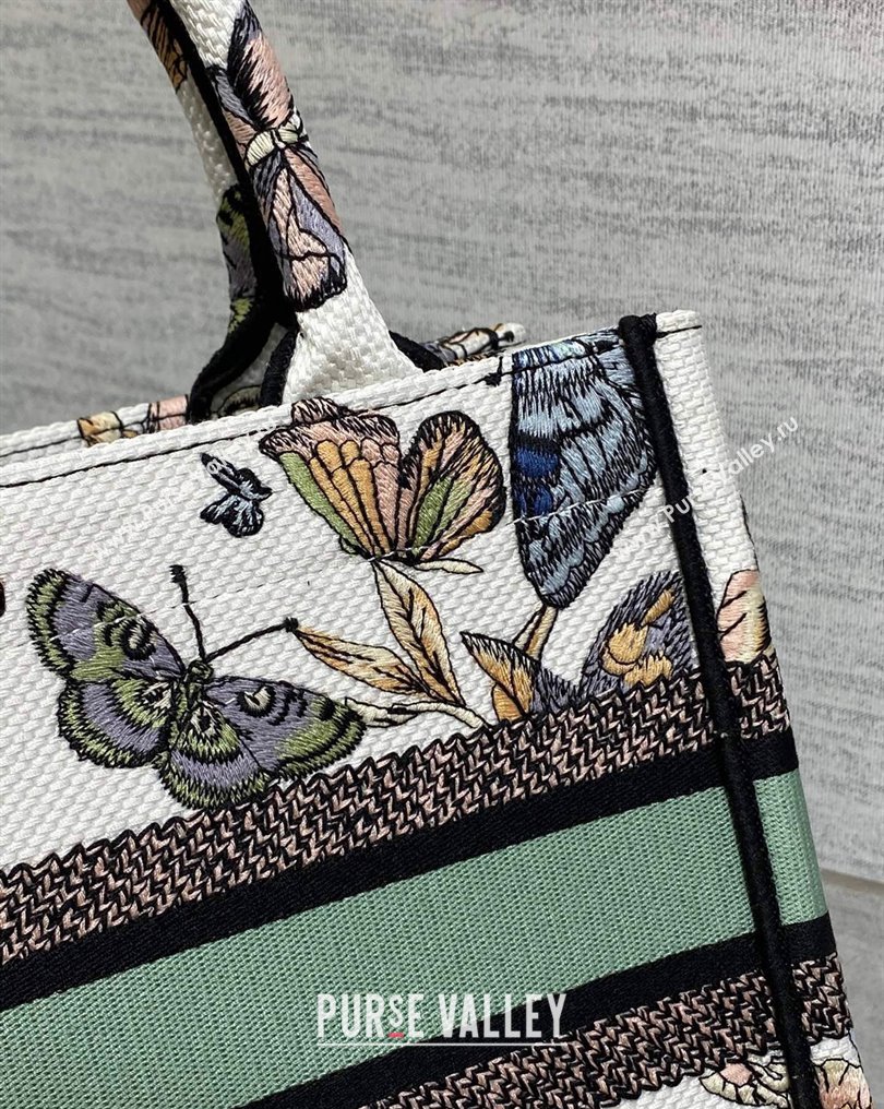 Dior Small Book Tote Bag in White Multicolor Toile de Jouy Mexico Embroidery (XXG-23112019)