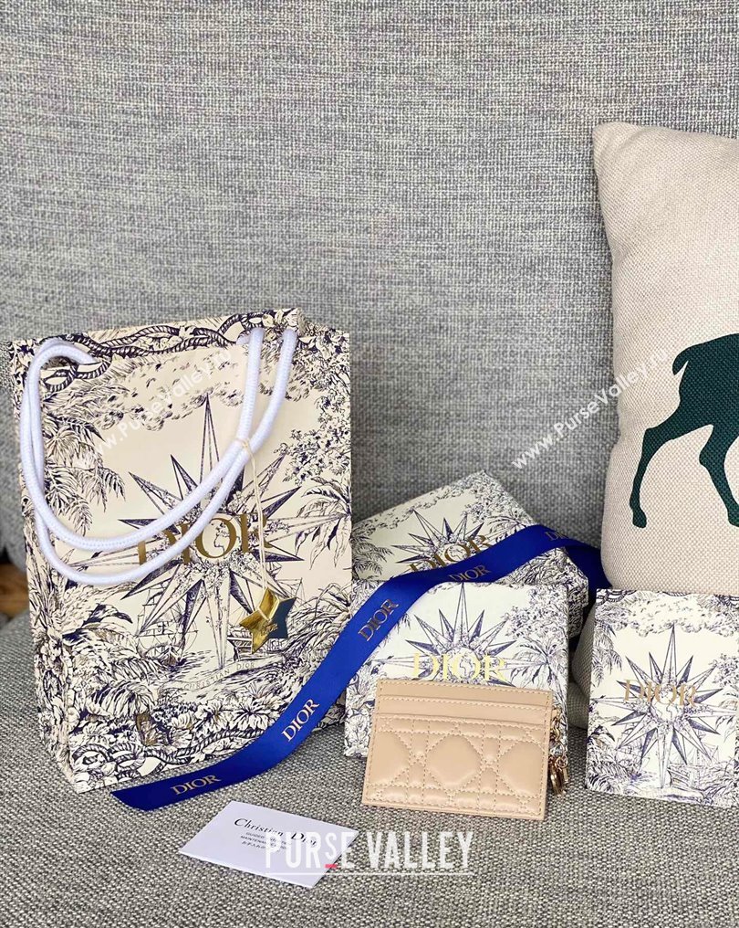 Dior Lady Dior Five-Slot Card Holder in Cannage Lambskin Beige (XXG-23112013)