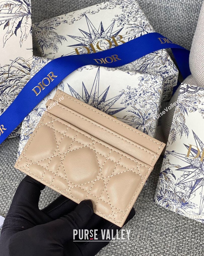 Dior Lady Dior Five-Slot Card Holder in Cannage Lambskin Beige (XXG-23112013)