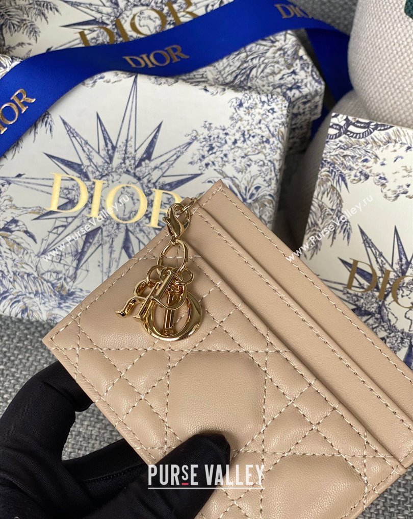 Dior Lady Dior Five-Slot Card Holder in Cannage Lambskin Beige (XXG-23112013)