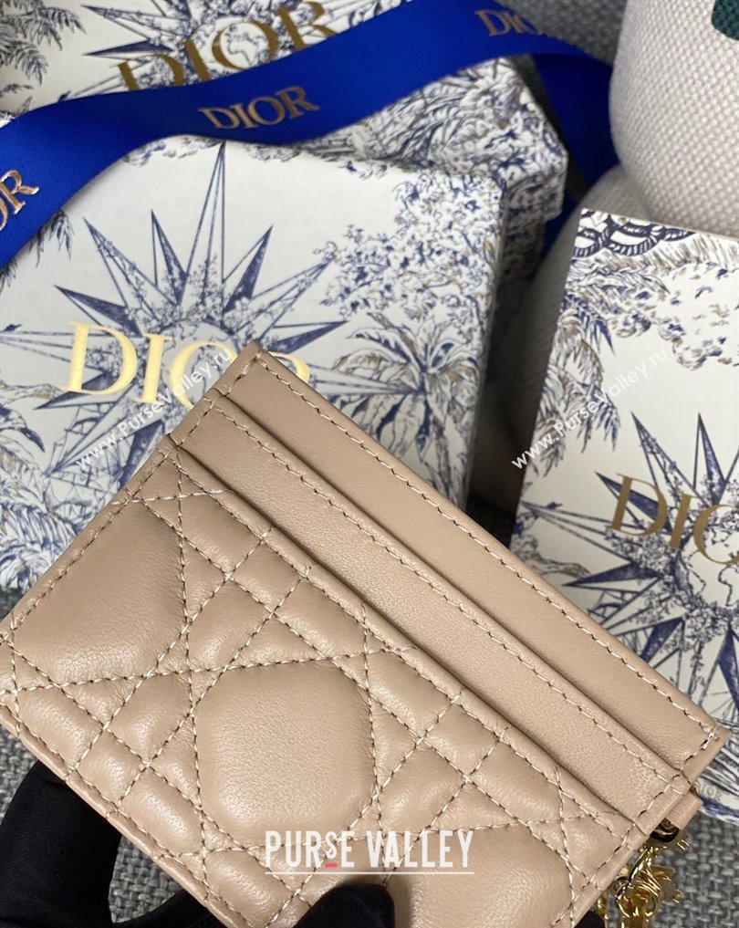 Dior Lady Dior Five-Slot Card Holder in Cannage Lambskin Beige (XXG-23112013)