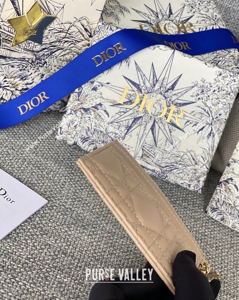 Dior Lady Dior Five-Slot Card Holder in Cannage Lambskin Beige (XXG-23112013)