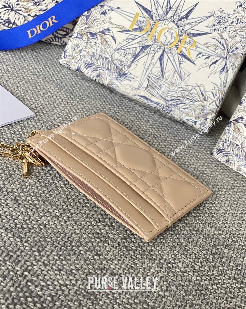 Dior Lady Dior Five-Slot Card Holder in Cannage Lambskin Beige (XXG-23112013)
