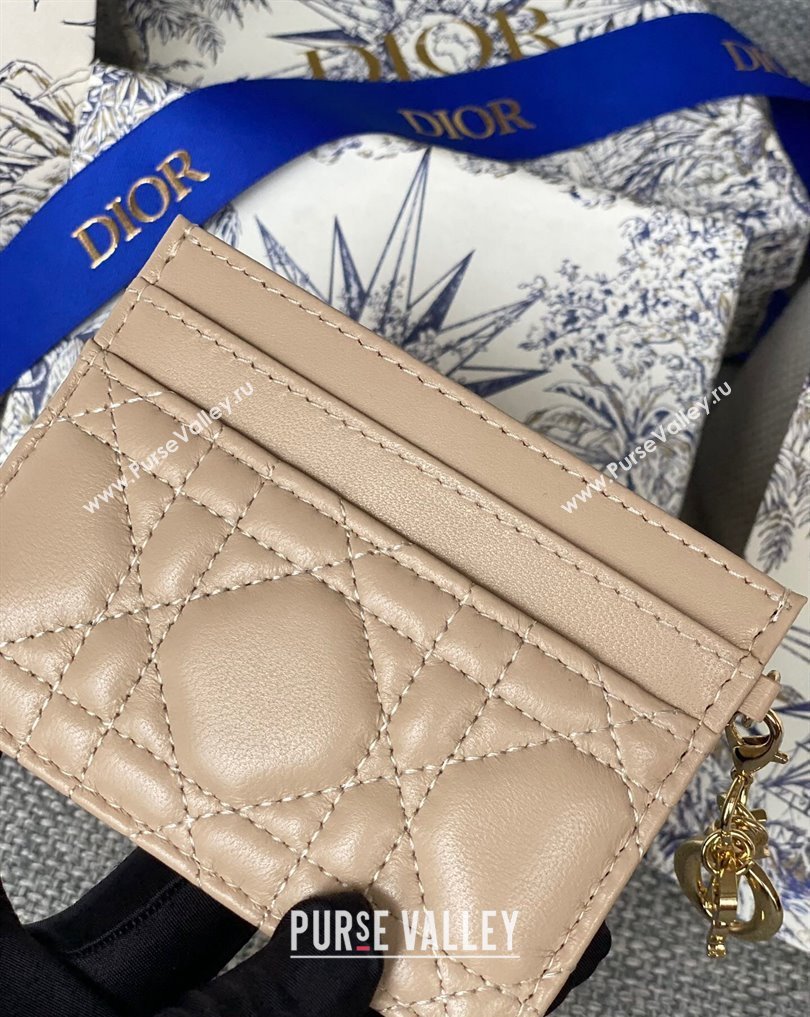 Dior Lady Dior Five-Slot Card Holder in Cannage Lambskin Beige (XXG-23112013)