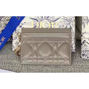Dior Lady Dior Five-Slot Card Holder in Cannage Lambskin Gray (XXG-23112012)