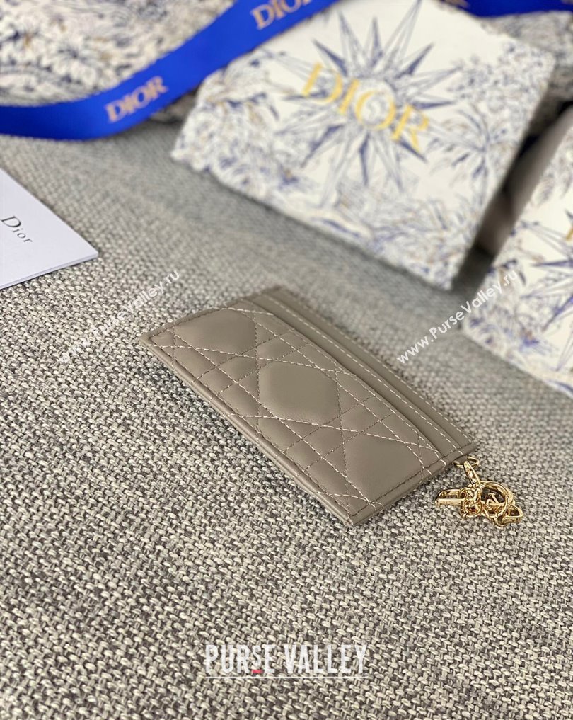 Dior Lady Dior Five-Slot Card Holder in Cannage Lambskin Gray (XXG-23112012)
