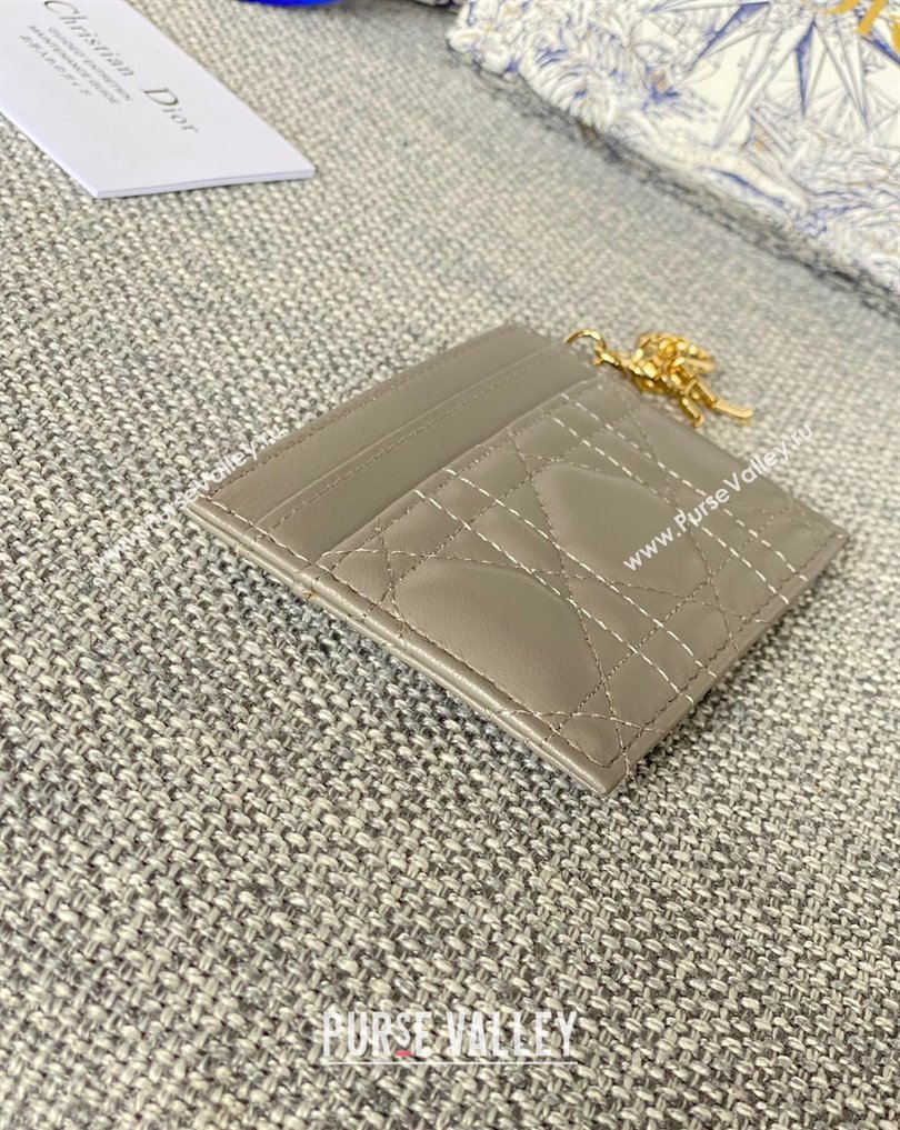 Dior Lady Dior Five-Slot Card Holder in Cannage Lambskin Gray (XXG-23112012)