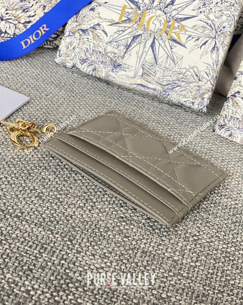 Dior Lady Dior Five-Slot Card Holder in Cannage Lambskin Gray (XXG-23112012)