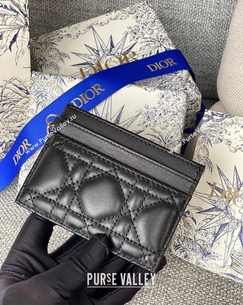 Dior Lady Dior Five-Slot Card Holder in Cannage Lambskin Black (XXG-23112009)