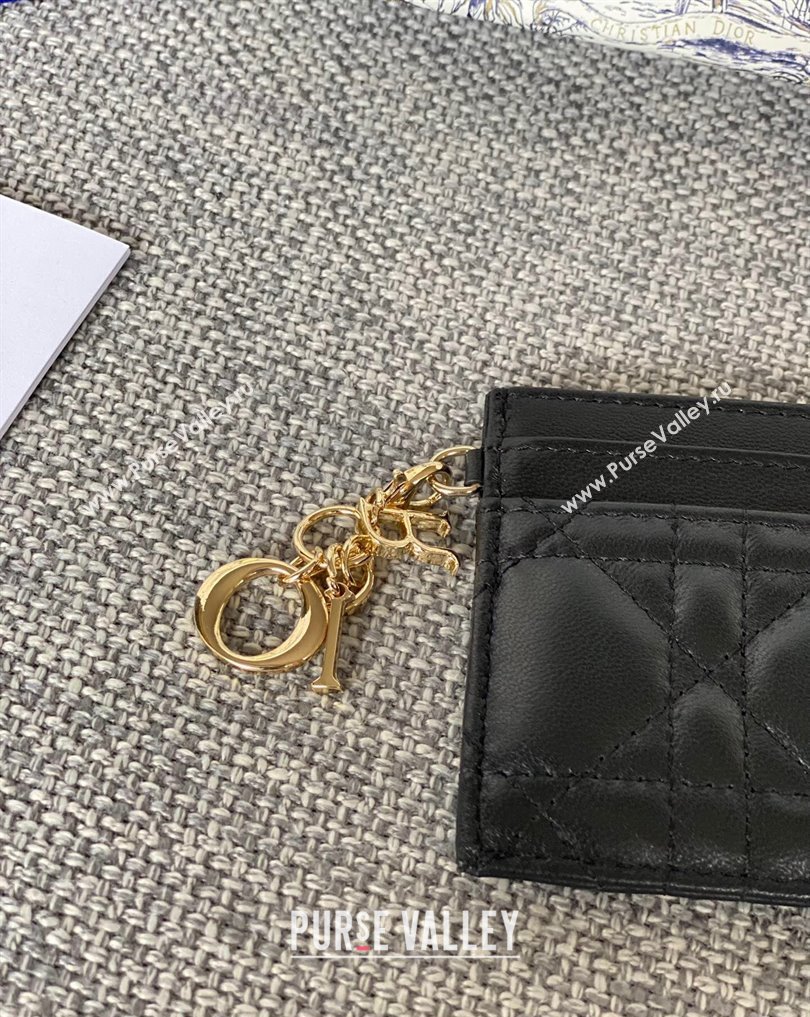Dior Lady Dior Five-Slot Card Holder in Cannage Lambskin Black (XXG-23112009)