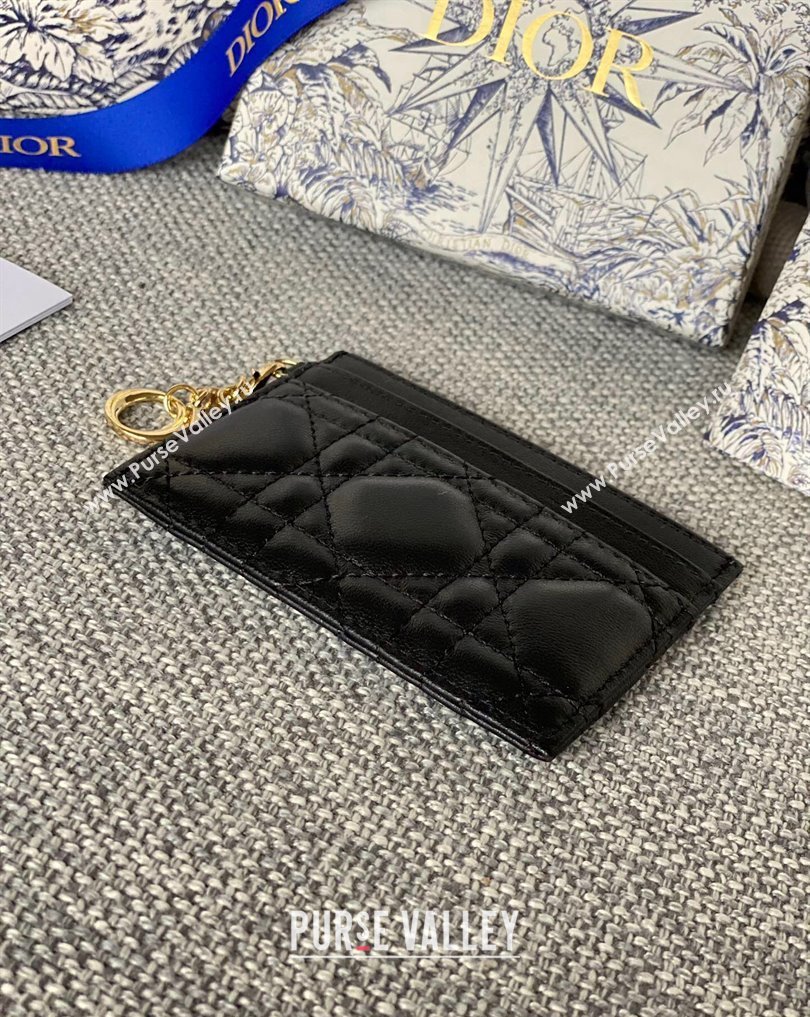Dior Lady Dior Five-Slot Card Holder in Cannage Lambskin Black (XXG-23112009)