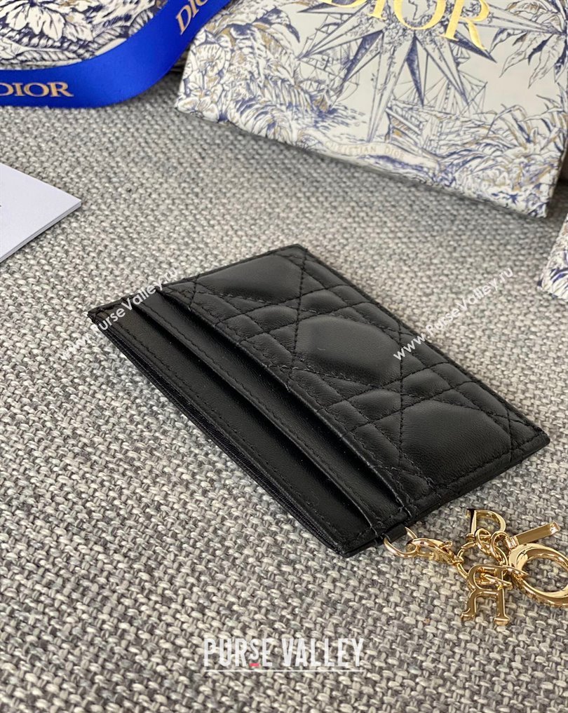 Dior Lady Dior Five-Slot Card Holder in Cannage Lambskin Black (XXG-23112009)