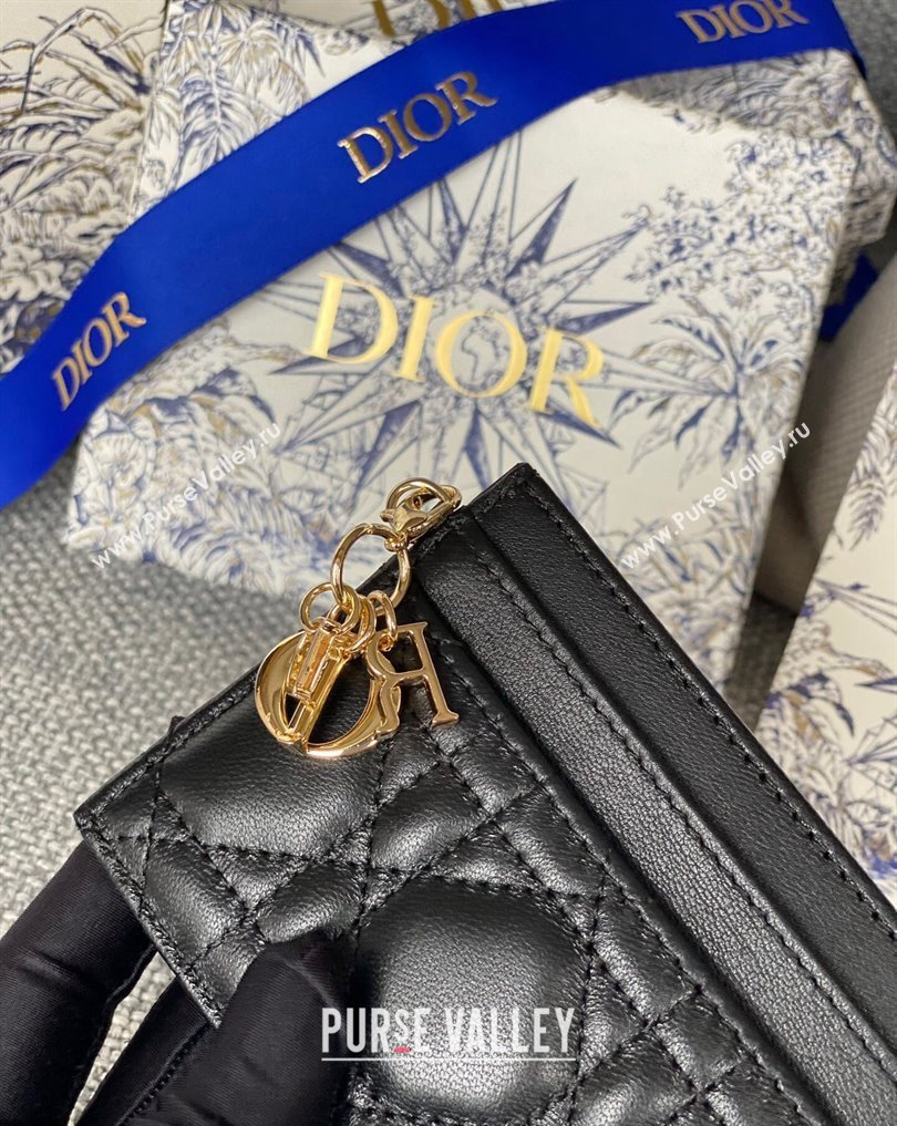 Dior Lady Dior Five-Slot Card Holder in Cannage Lambskin Black (XXG-23112009)