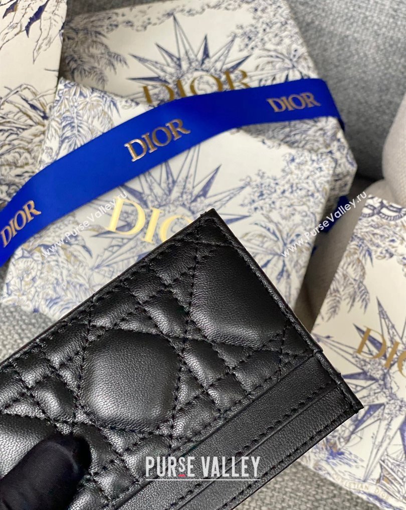 Dior Lady Dior Five-Slot Card Holder in Cannage Lambskin Black (XXG-23112009)