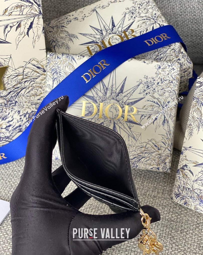 Dior Lady Dior Five-Slot Card Holder in Cannage Lambskin Black (XXG-23112009)