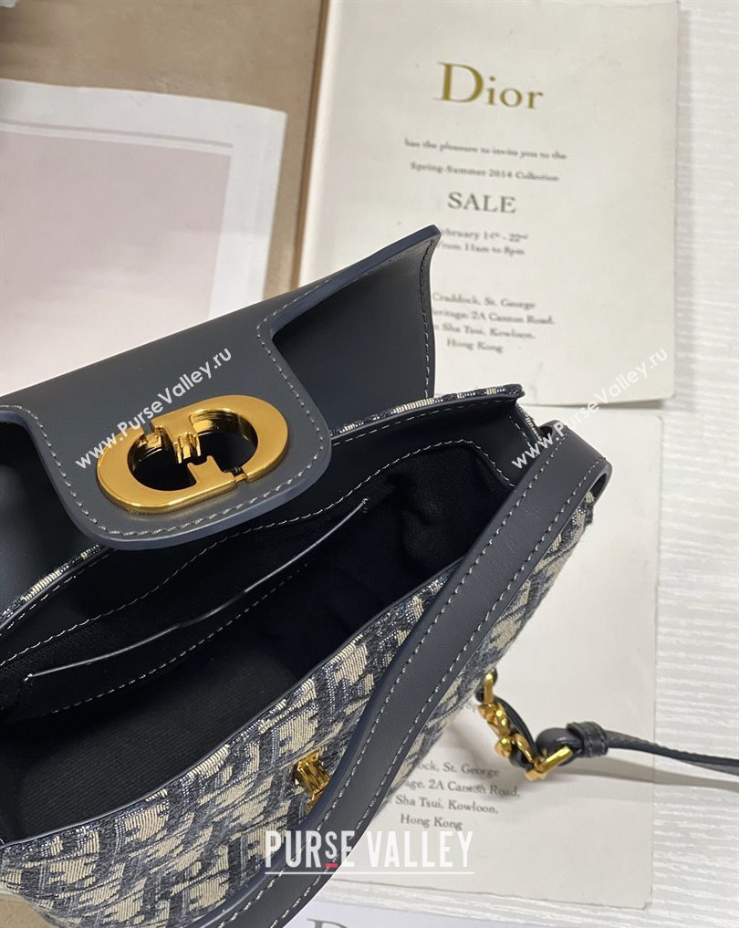 Dior 30 Montaigne Mini Bucket Bag In Blue Dior Oblique Jacquard and Calfskin 2024 (XXG-23112112)