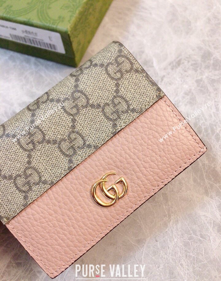 Gucci GG Marmont card case wallet 658610 Pink (ziyin-23112119)