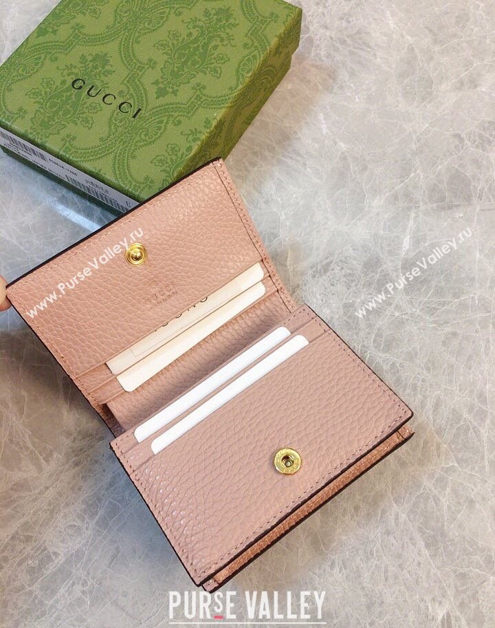 Gucci GG Marmont card case wallet 658610 Pink (ziyin-23112119)