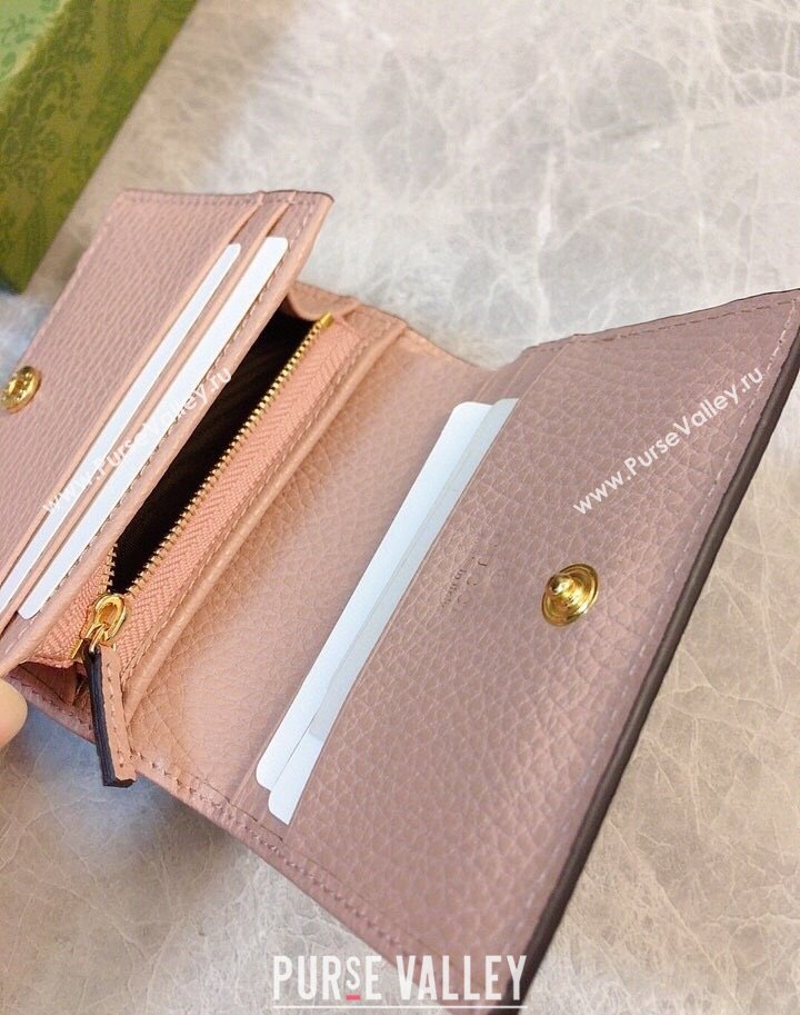 Gucci GG Marmont card case wallet 658610 Pink (ziyin-23112119)