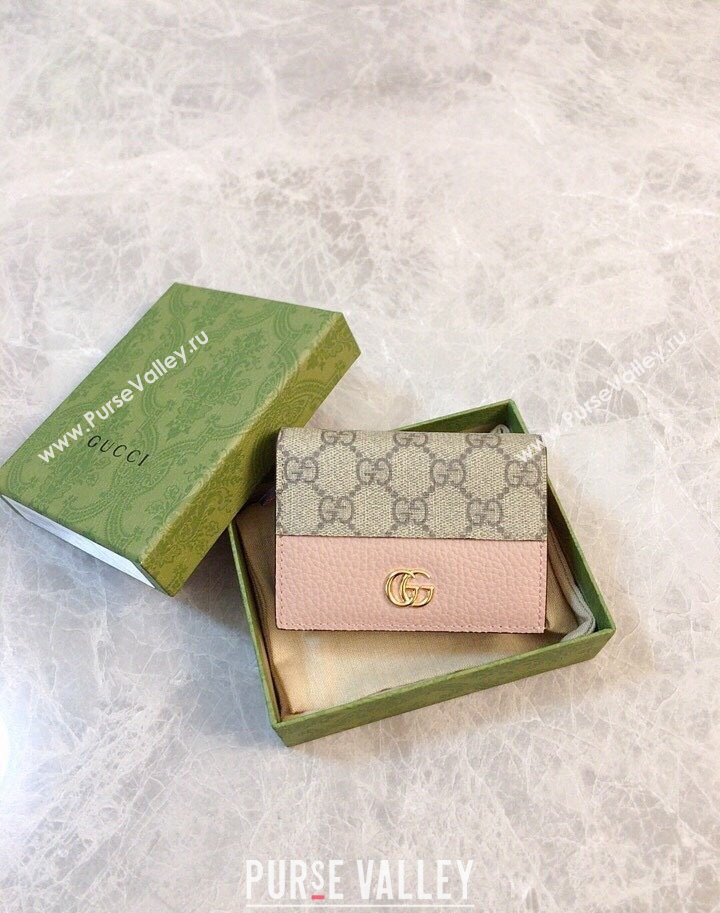 Gucci GG Marmont card case wallet 658610 Pink (ziyin-23112119)
