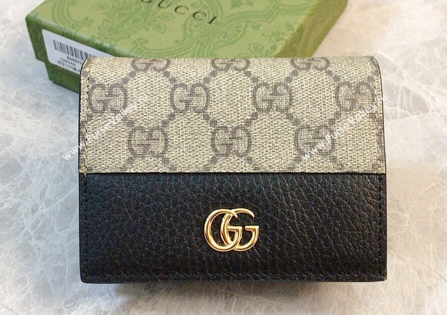 Gucci GG Marmont card case wallet 658610 Black (ziyin-23112117)